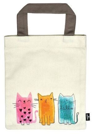 BOLSA DE TELA PARA LIBROS TRIO GATOS